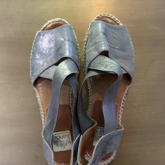 Kanna Metallic Espadrille Sandals - Picture 1 of 2